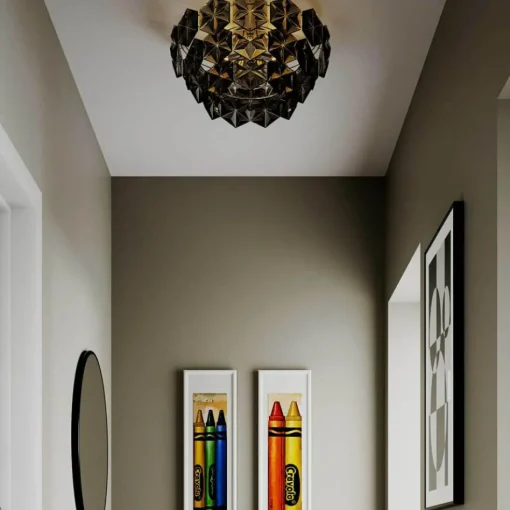 Monarque Flush Ceiling Light 50 cm, Black