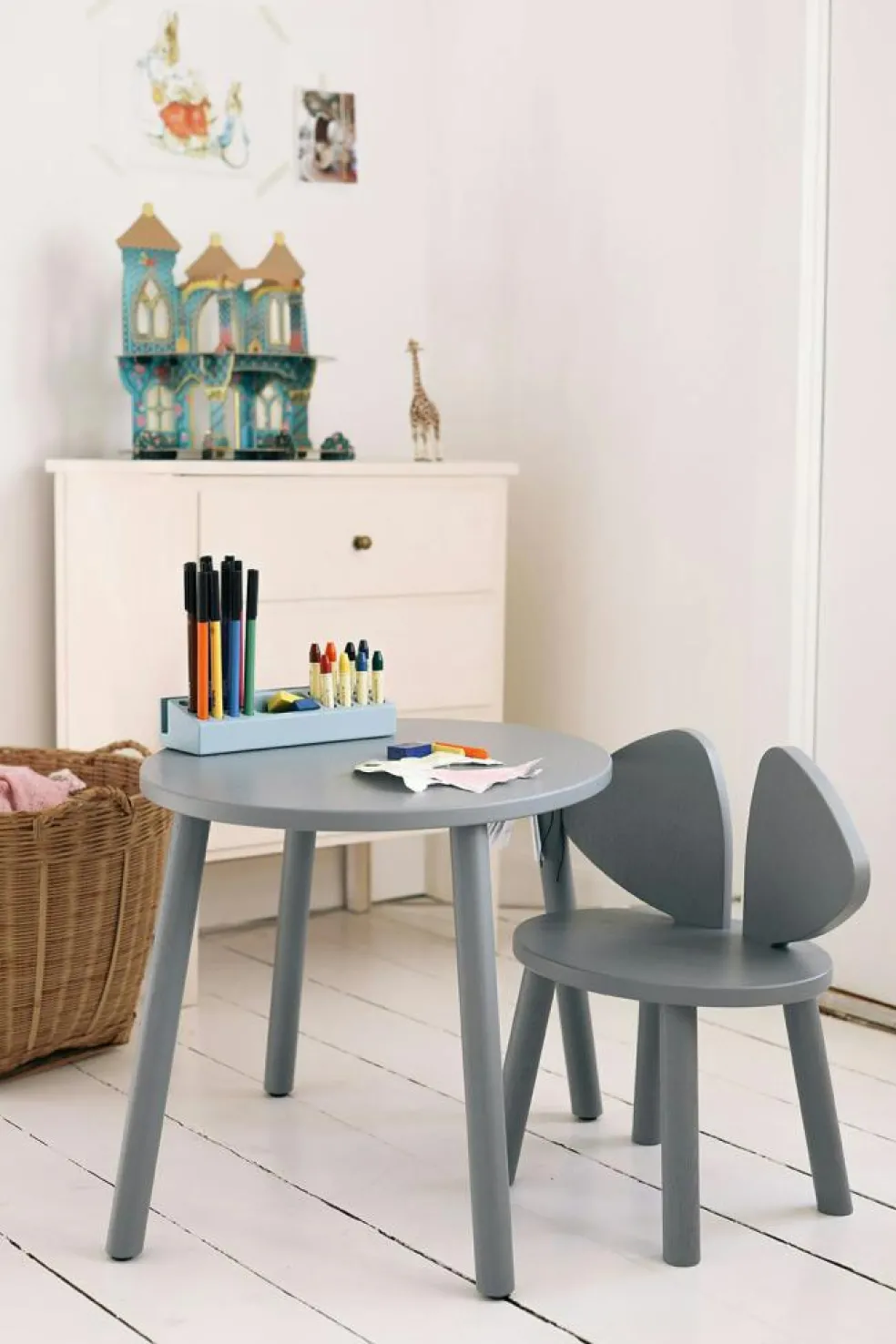 Mouse Children's chair (2-5 years), Matt lacquered Oak