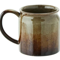 Mug With Ear Ø8 cm, Brown / Grey