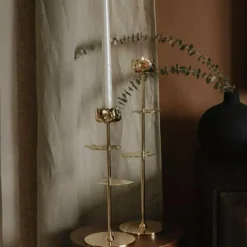 Ninfea Alta Candlestick Gold, 40 cm