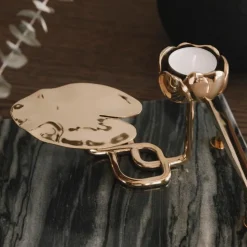 Ninfea Candle Holder Gold, No.1