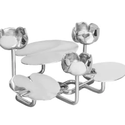 Ninfea Grande Candle Holder, Nickel Plated