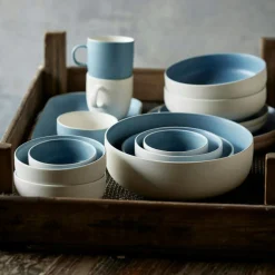 North Salad Bowl 25 cm, Matte white/Matte river