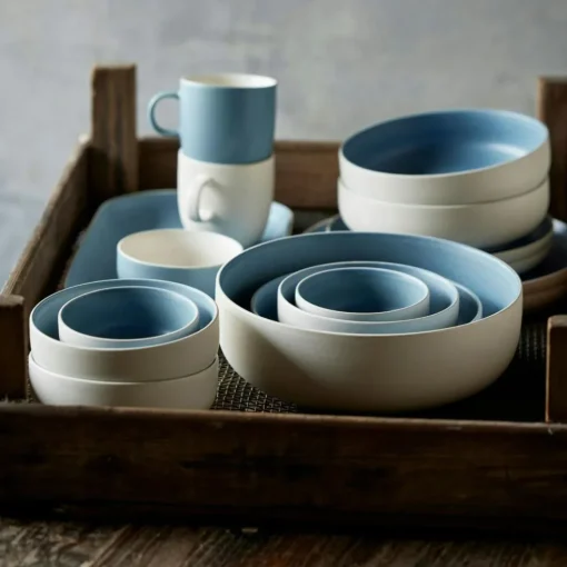 North Salad Bowl 25 cm, Matte white/Matte river