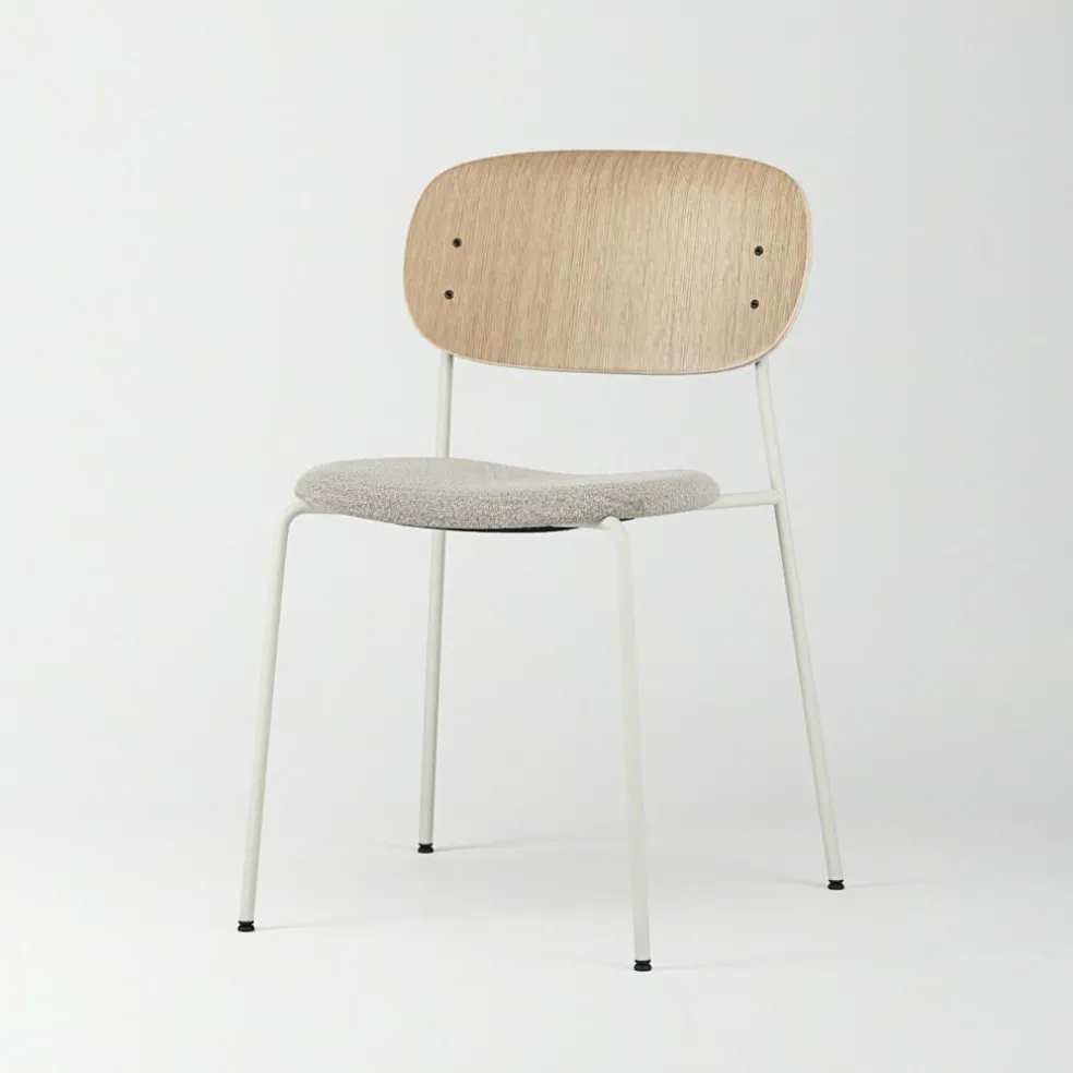 Note Chair, Oak / Beige Bouclé / White