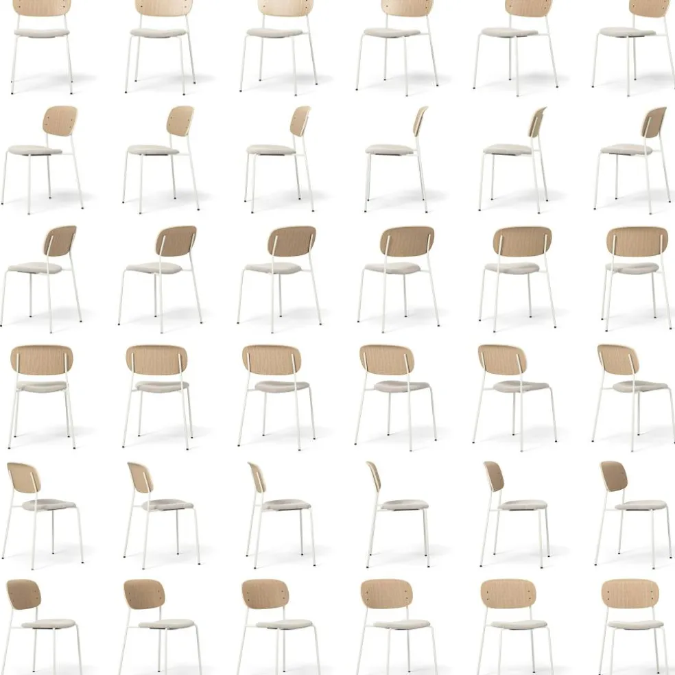 Note Chair, Oak / Beige Bouclé / White