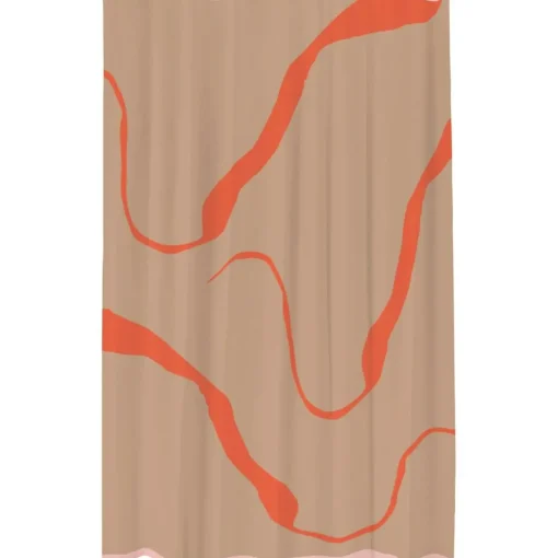 NOVA ARTE Shower Curtain 150x200 cm, Orange/Latte