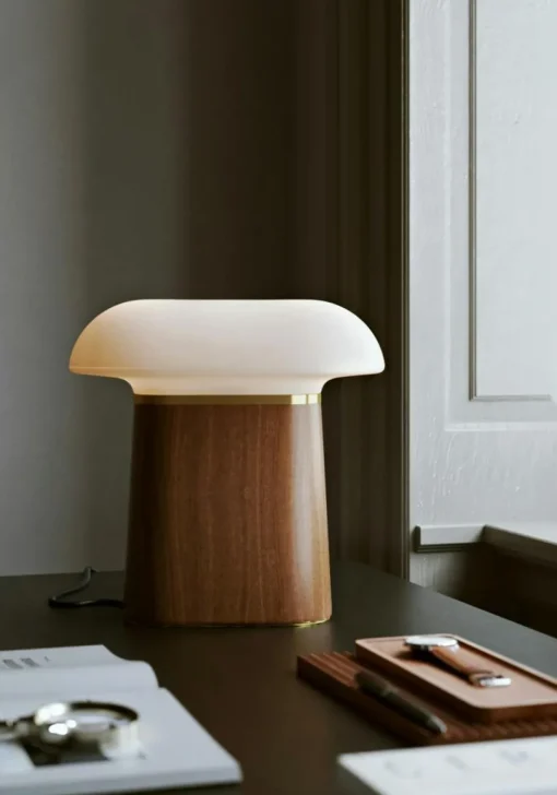 Nova Table Lamp, Ivory Travertine