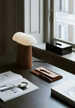 Nova Table Lamp, Ivory Travertine