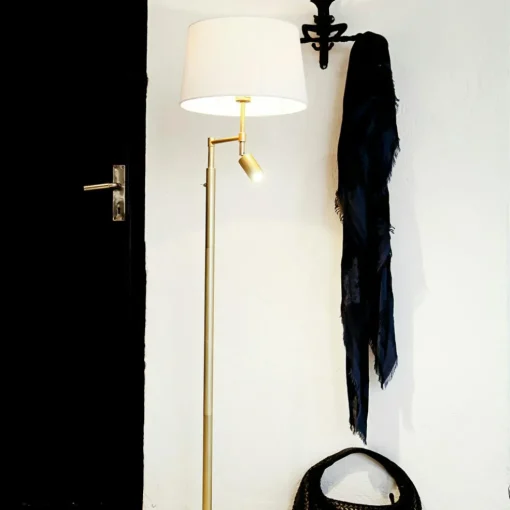 Orlando Floor Lamp, Chromium/White