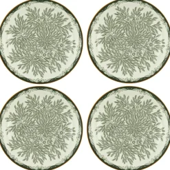 Ostindia Floris Deep Plate 22 cm 4-pack, Green