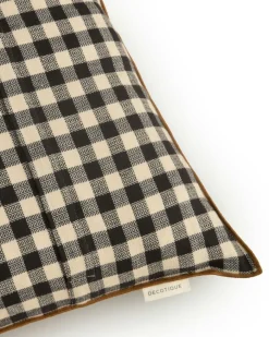 Outline Check Cushion 50x50 cm, Black