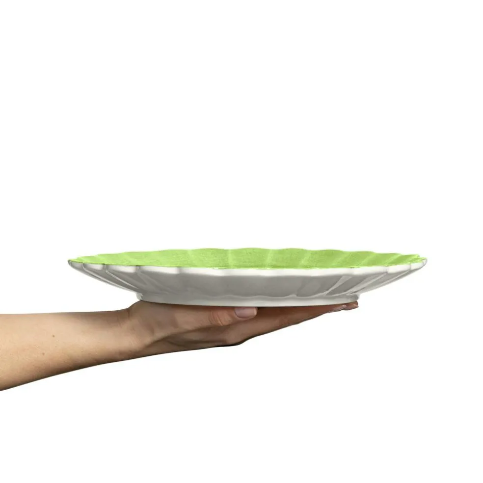 Oyster Plate, Yellow, 28 cm