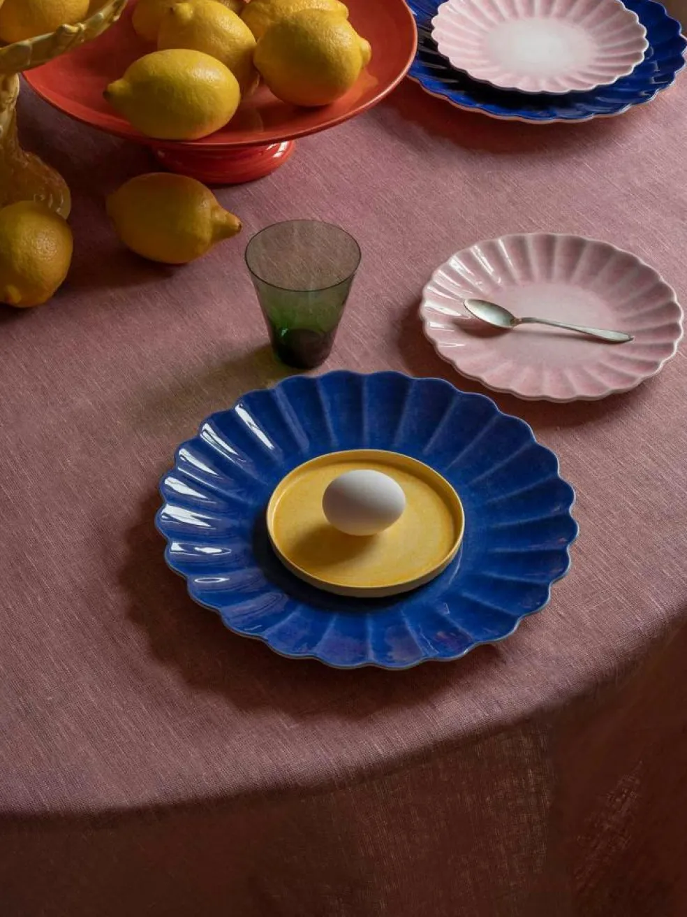 Oyster Plate, Yellow, 28 cm