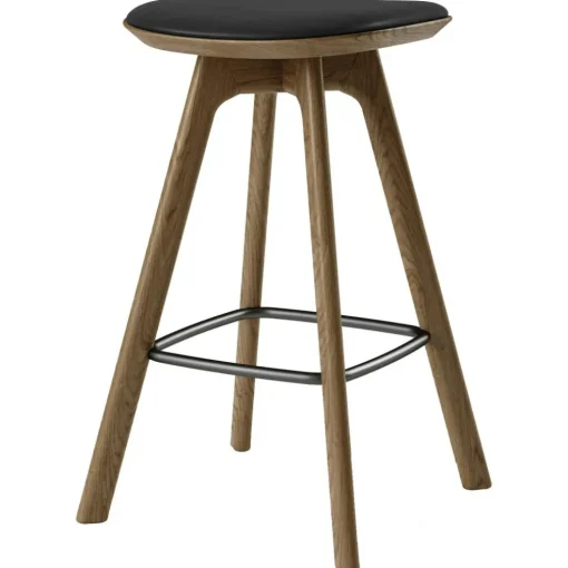 Pauline Bar Stool 75 cm, Oiled Oak / Leather Almond