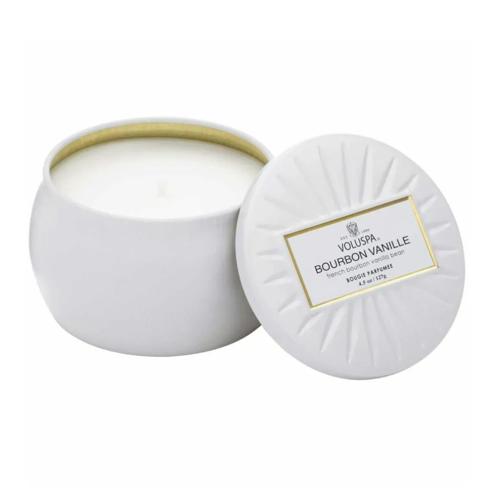 Petite Decorative Tin Candle, Bourbon Vanille