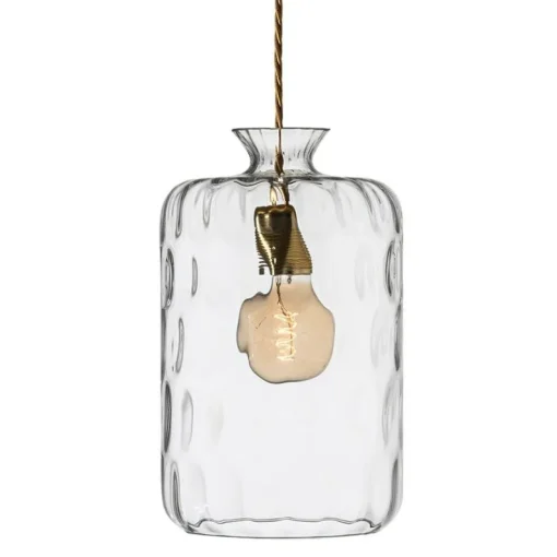 Pillar Pendant 19 cm, Clear/Brass
