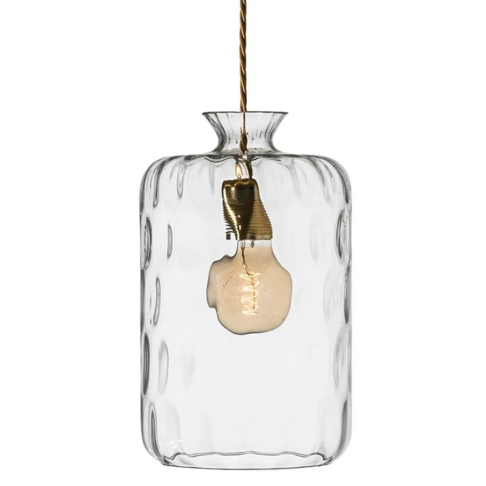 Pillar Pendant 19 cm, Clear/Brass