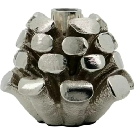 Pine Cone Candle Holder Ø7.5 cm, Antique Silver