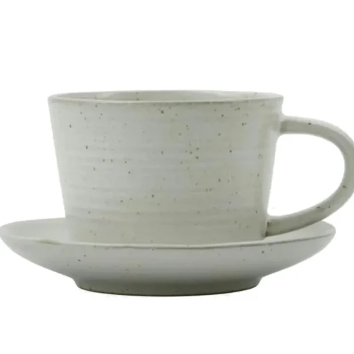 Pion Cup With Saucer 23 cl, Grey/White