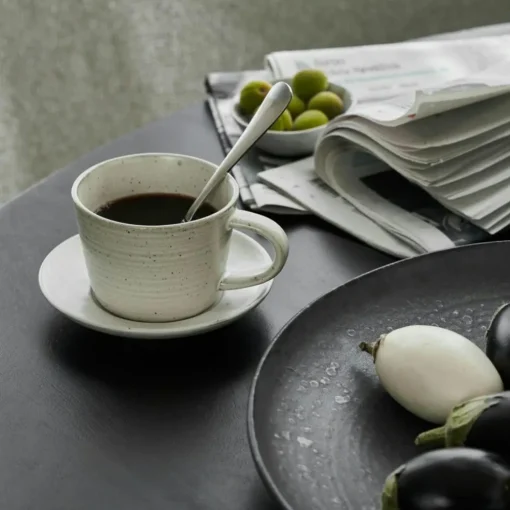 Pion Cup With Saucer 23 cl, Grey/White