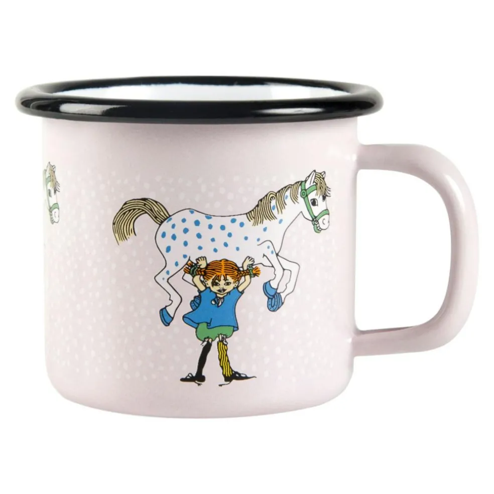 Pippi And The Horse Enamel Mug, 15 cl