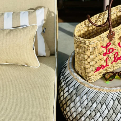 Plain Sunbed Cushion 60x186 cm, Beige