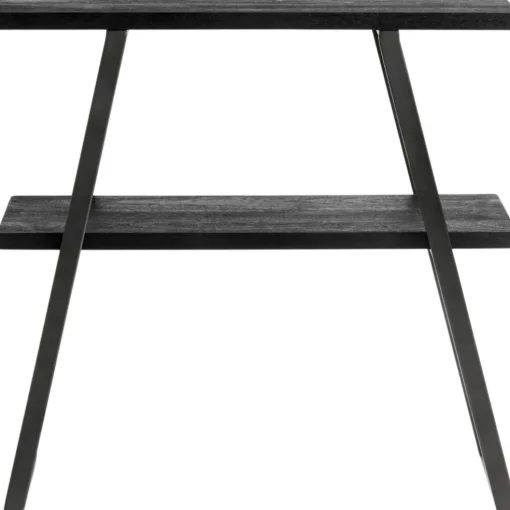Quill Console Table / Bookshelf H75 cm, Black Mango Wood / Iron