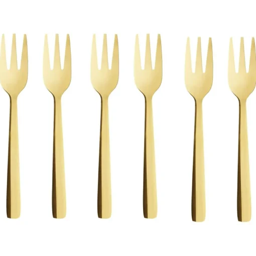 Raw Dessert Forks 6-pack, Gold