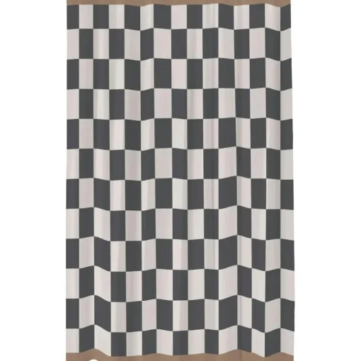 Retro Shower Curtain 150x200 cm, Dark Grey