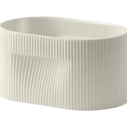 Ridge Planter 13 cm, Off-white