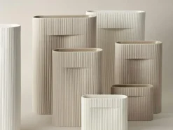 Ridge Vase 48 cm, Beige