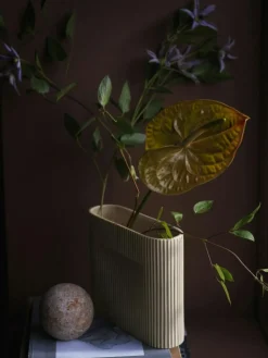 Ridge Vase 16,5 cm, Beige