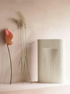 Ridge Vase 35 cm, Beige