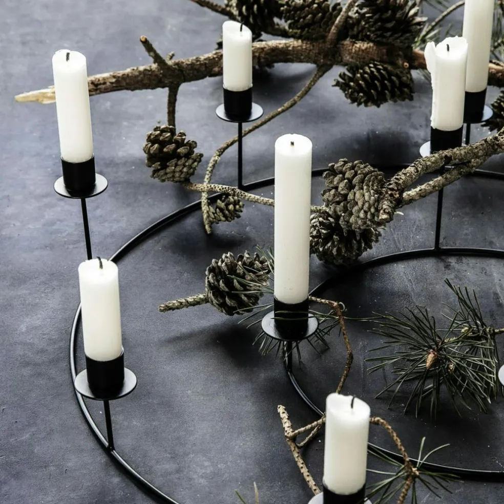 Ring Candle Stand S, Black