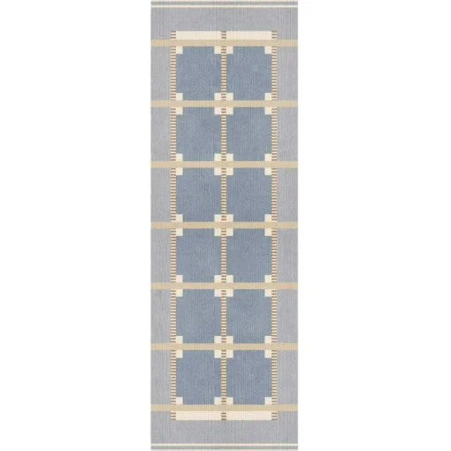Röllakan Ruth Wool Rug 75x240 cm, Summer Sky