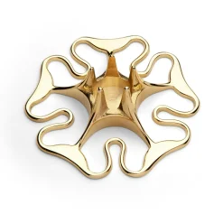 Rose Candlestick, Polished Brass