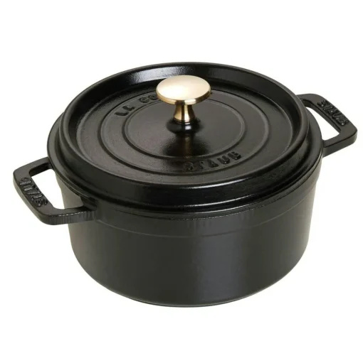 Round Casserole in Cast Iron 12,6 L, Black