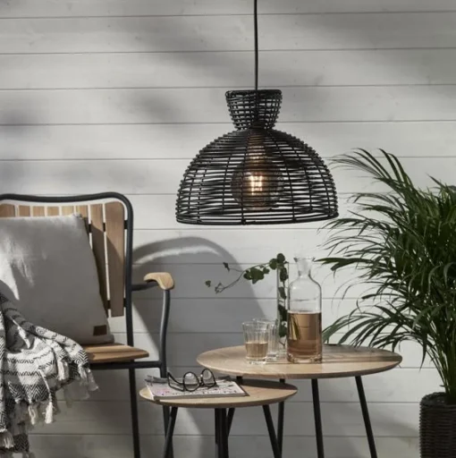 Runde Lampshade Black, 200 mm