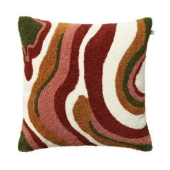 Sagar Cushion Cover Bouclé 50x50 cm, Cognac/Masala Yellow