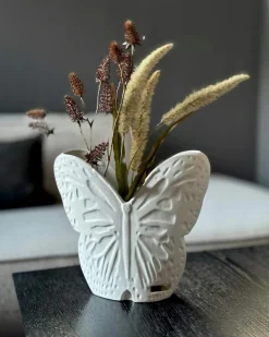 Secret Butterfly Vase Small, White