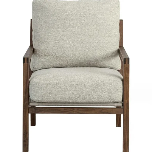 Seventy Five Wood Armchair, Walnut / Sheepskin Moonlight