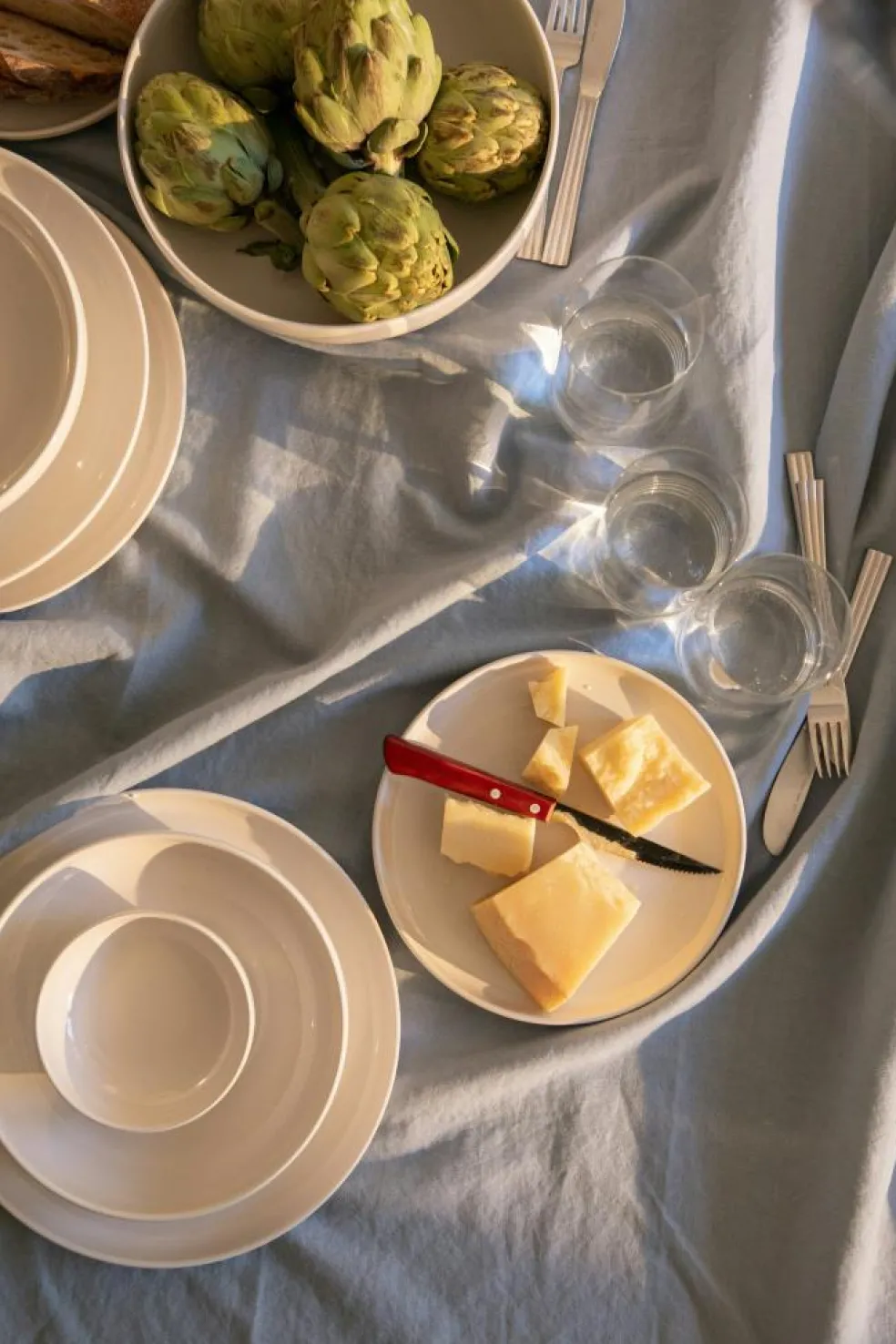 Sienna Tablecloth 140x240 cm, Dusty Blue