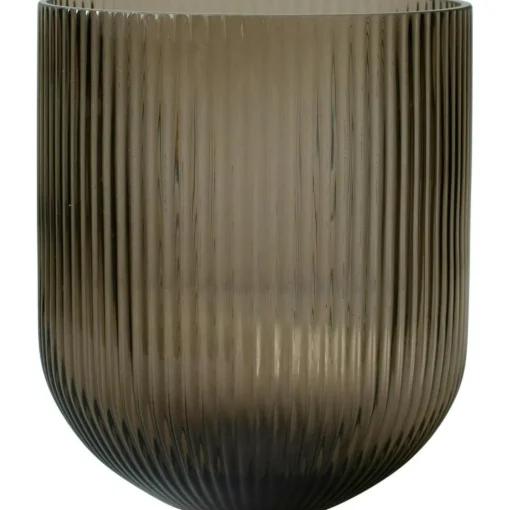 Simple Stripe Vase 14 cm, Brown