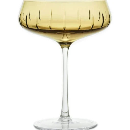 Single Cut Champagne Coupe, Amber