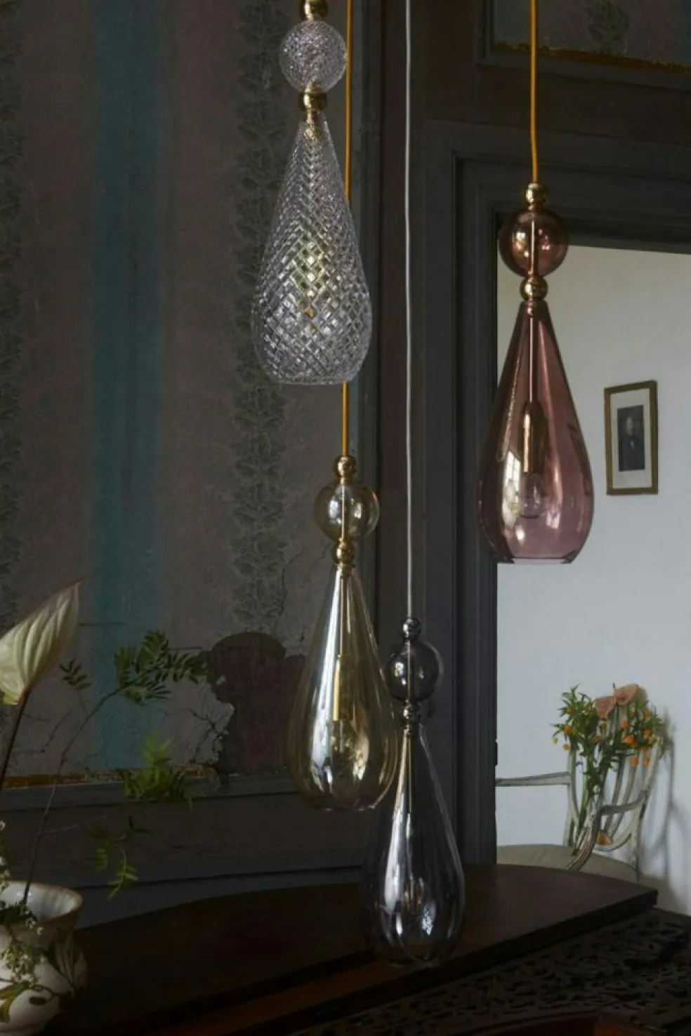 Smykke Pendant Ø12,5 cm, Crystal/Gold