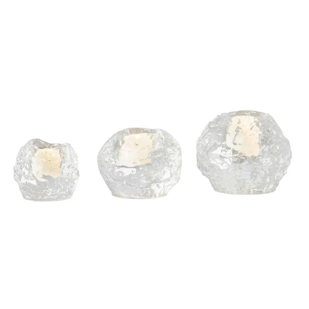 Snowball Tea light bowl 3 pcs, Crystal