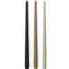Spire Smooth Tapered Candle, H38, Ivory, Set of 6