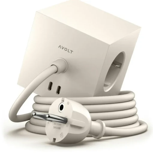Square 1 Extension Cord With USB-C / Magnet 1,8 m, Stockholm Black
