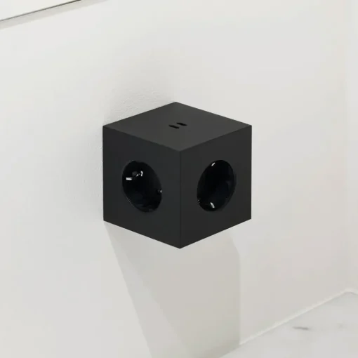 Square 2 Socket Extender With USB-C / Magnet, Oak Green